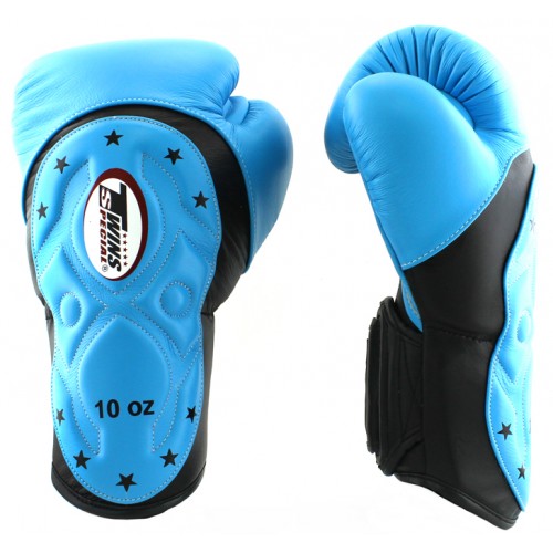 Боксерские перчатки Twins Special (BGVL-6-MK black/light blue)